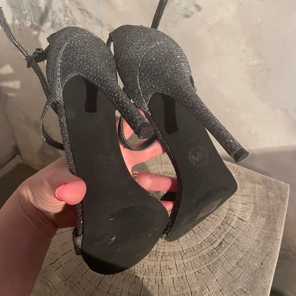 Michael Kors Glittery Silver Heels - Picture 9 of 10